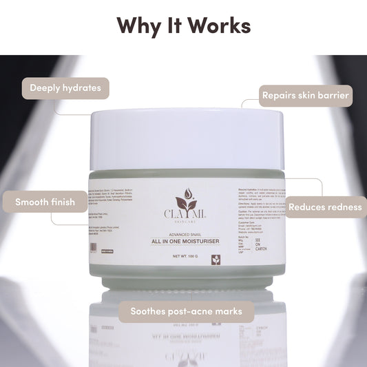 Claymi Advanced Snail All-In-One Moisturiser – Deep Hydration and Skin Repair with Snail Secretion Filtrate, Hyaluronic Acid and Korean Ginseng