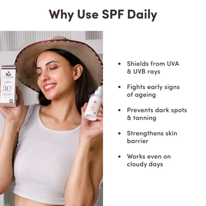 Claymi Sunglow Sunscreen SPF 30 PA+++  Broad Spectrum Protection with Bakuchiol, Rice Water and Korean Ginseng