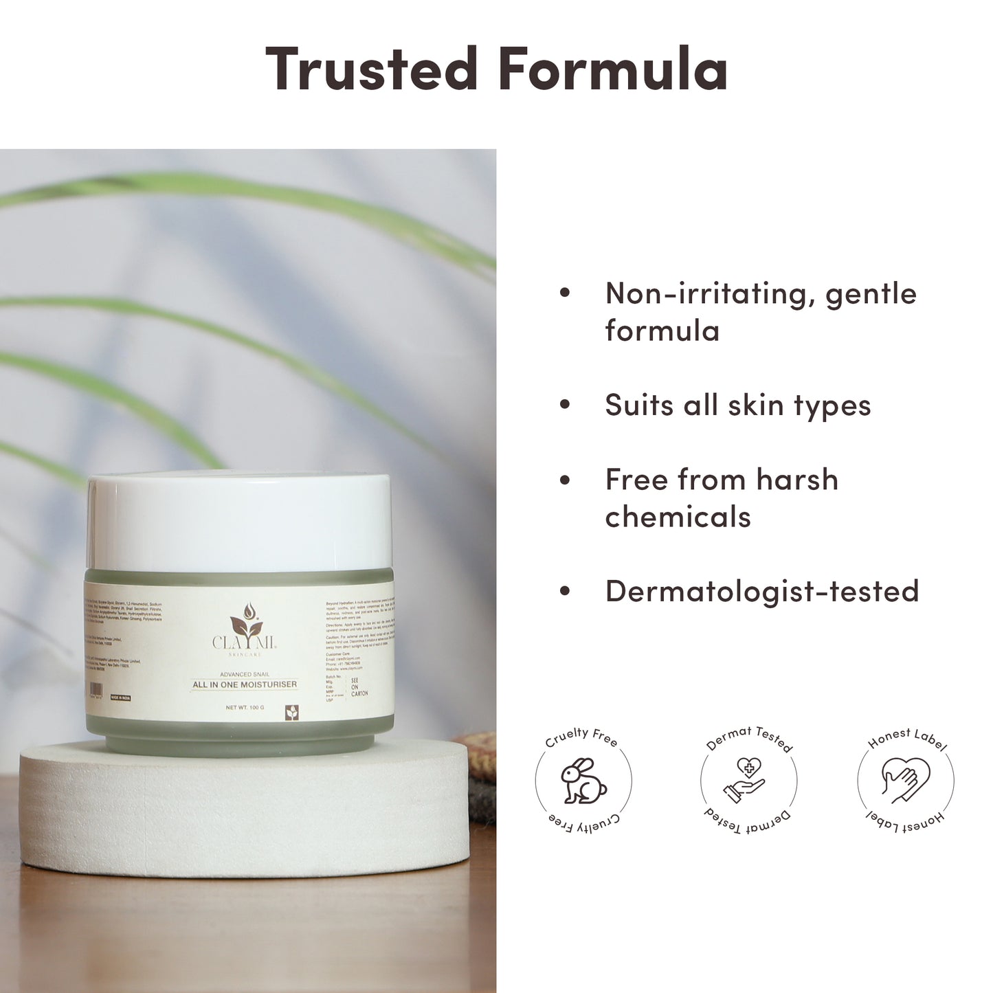 Claymi Advanced Snail All-In-One Moisturiser – Deep Hydration and Skin Repair with Snail Secretion Filtrate, Hyaluronic Acid and Korean Ginseng
