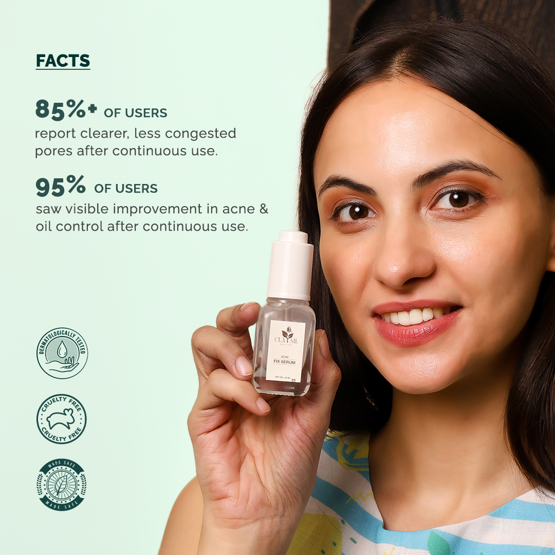 Claymi Acne Fix Serum – With 2% Salicylic Acid, 4% Niacinamide With Azelaic Acid